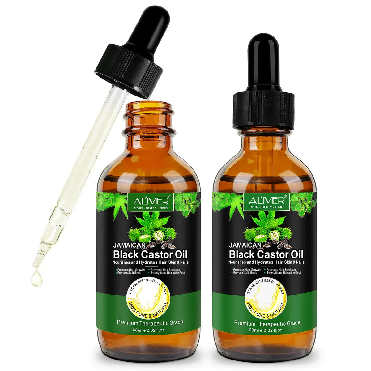 Aliver 100% Pure & Natural Jamaican Black Castor Oil Promotes hair growth,Prevent hair damage
